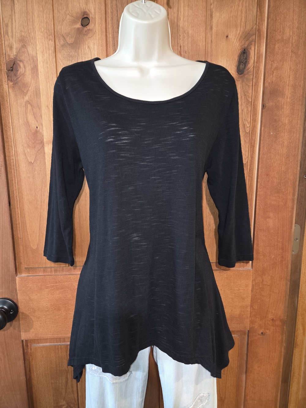 Umgee Black Scoop Neck Flared Tunic Top